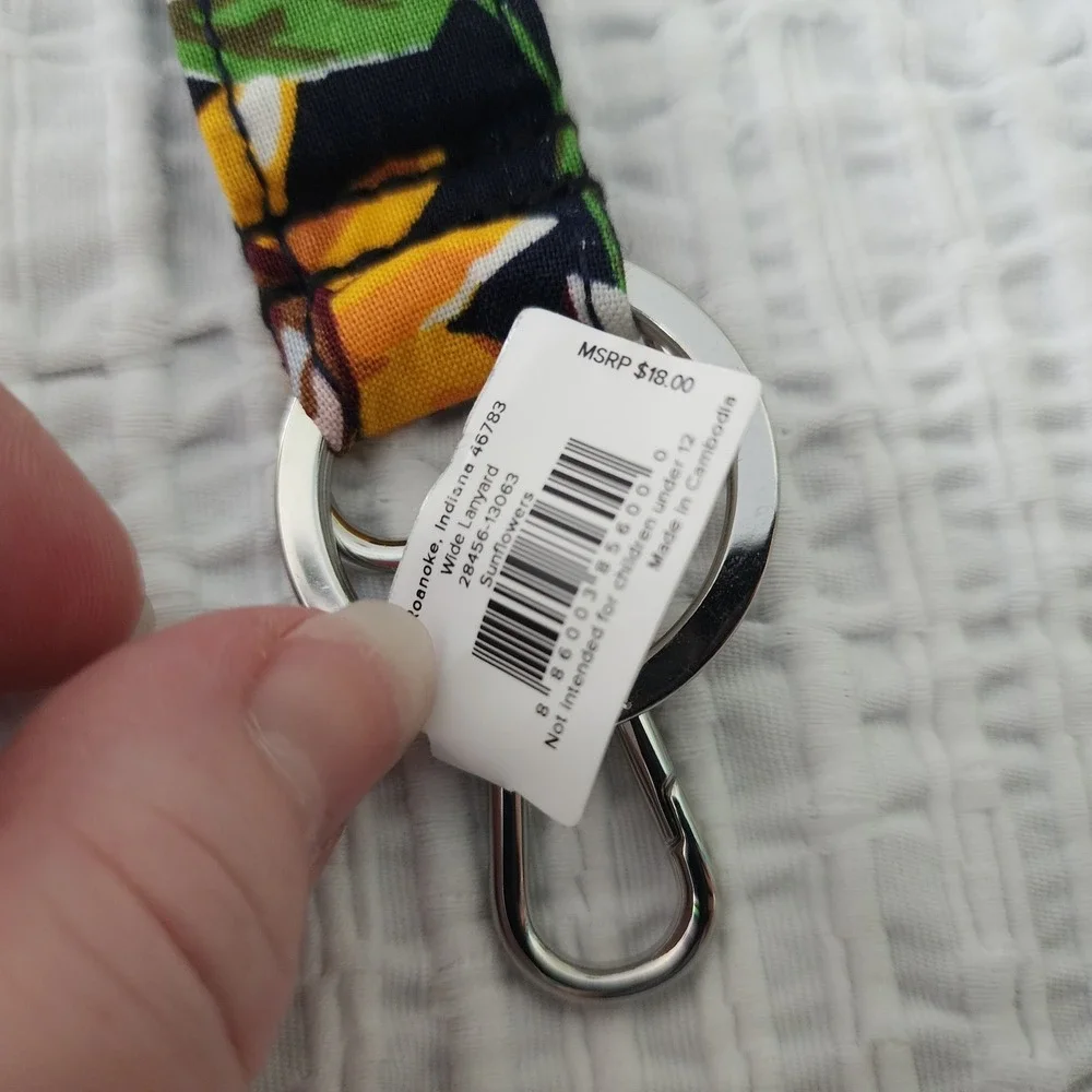 Vera Bradley Sunflowers Wide Lanyard New With Tags 28456-13063 Floral Cotton